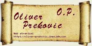 Oliver Preković vizit kartica